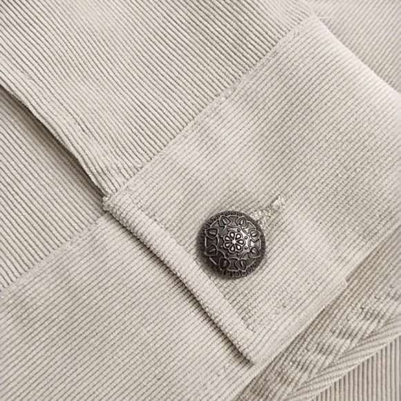 CJ Banks 2X Soft Fine Waled Corduroy Jacket Pockets Lightweight Cream/Tan Zip-up - Picture 7 of 10